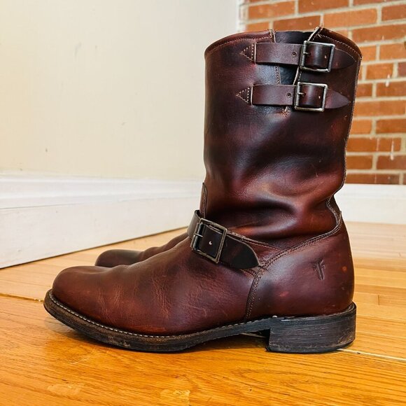 Vintage Congac Frye Distressed Engineer Boots Men's Size 11 D - Picture 4 of 16
